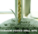 99Pcs HSS Twist Drill Bit Set Jobber Length Titanium Nitrided Metalworking Drill Steel Metal Iron Plastic Wood