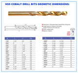 HSS Cobalt Jobber Length Drill Bits M35 Fully Ground 135 Deg.Split Point Drill Steel Metal Iron