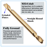 HSS Cobalt Double End Drill Bits M35 Stubby Body Panel Short Drill Bit-10Pcs Pack