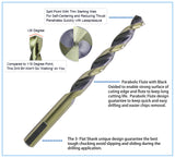 HSS Jobber Length Twist Drill Bits Parabolic Black Flute Golden Body for Metal Steel Iron Drilling