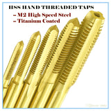 Max-Craft HSS M2 Hand Taps Titanium Nitrided Straight Flute HSS Taps Threads Tap Screws Hole in Metal Steel